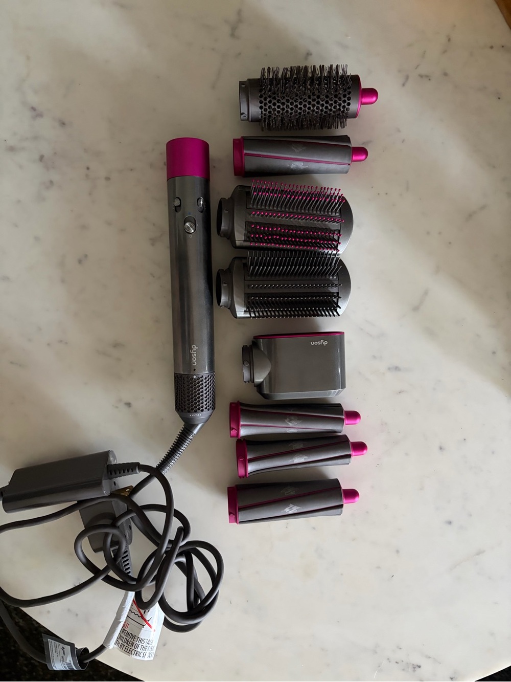 Dyson multi-styler set in pink and gray
